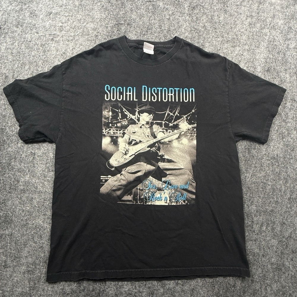 Social Distortion T Shirt Mens XL Black 2004 US Tour Mike Ness Punk Rock Vintage